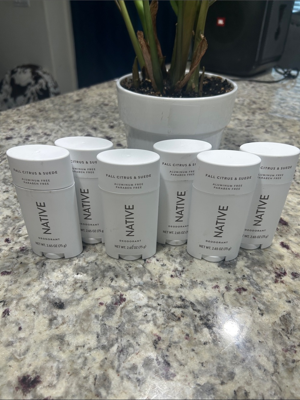 6PK Native deodorant Fall Citrus & Suede 2.65OZ